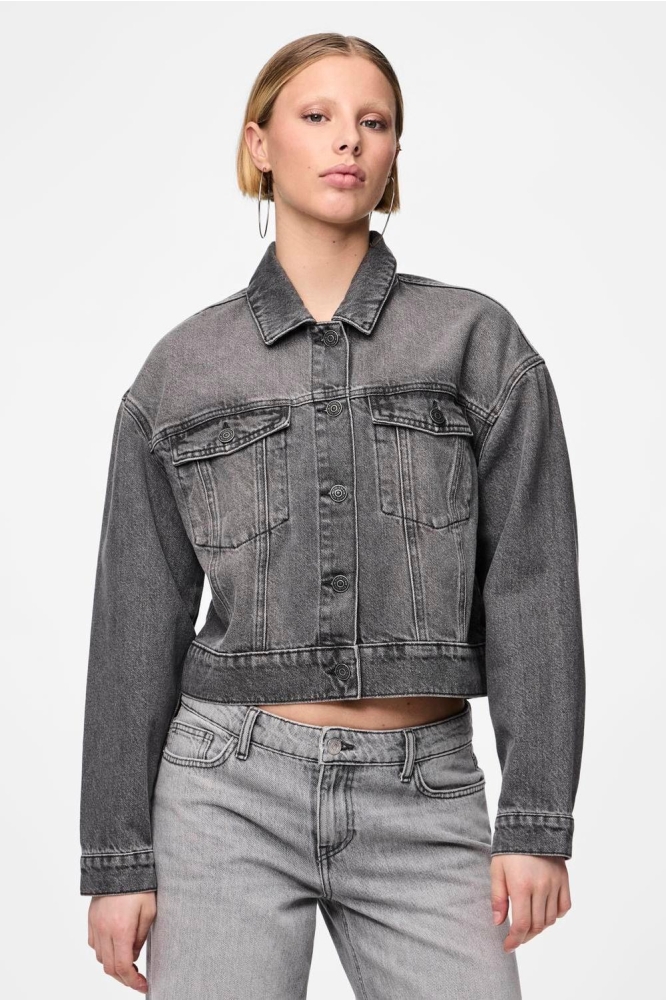 PCNYNNE DENIM JACKET 17151507 GREY DENIM