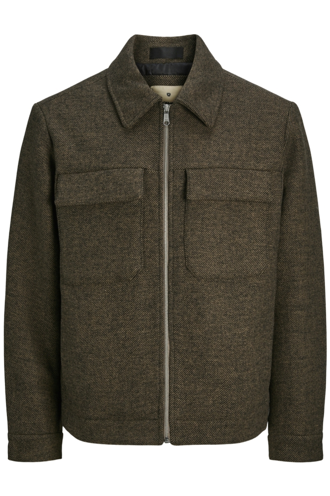 JPRBLURUSSEL WOOL BLEND JACKET SN 12259393 Nuthatch/TWILL