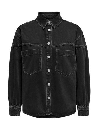 Only Jas ONLANNI LS SHIRT LB DNM JACKET CRO 15284611 BLACK