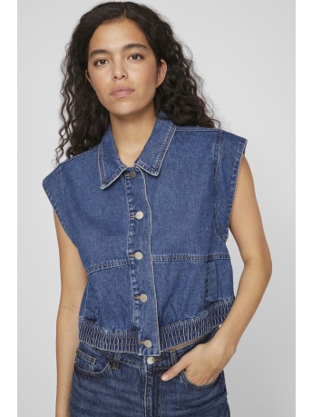 Vila Vest VICA S/L DENIM VEST MBD 14099688 MEDIUM BLUE DENIM