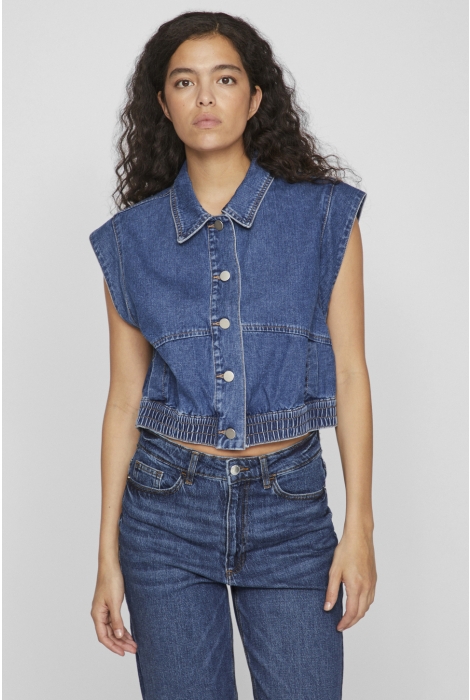 Vila vica s/l denim vest mbd