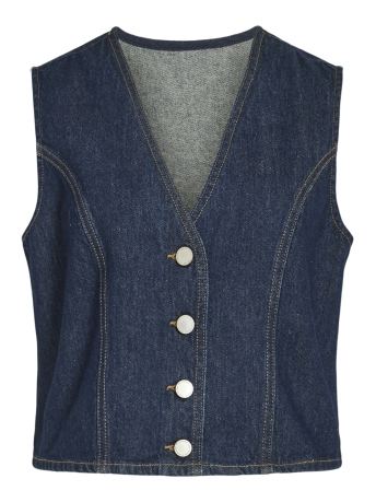 Vila Vest VICREEK S/L DENIM VEST DBD 14103118 DARK BLUE DENIM