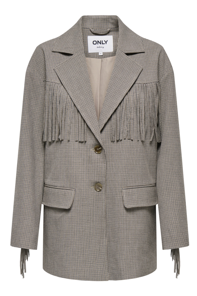 ONLBELLA LIFE LS FRILL BLAZER TLR 15349207 OXFORD TAN/ W BROWN