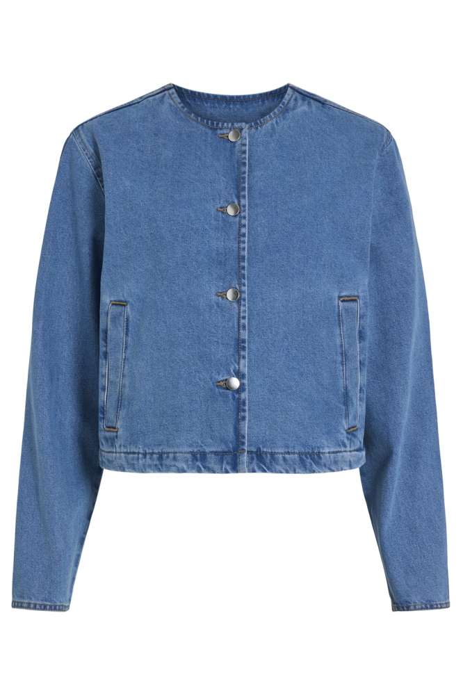 VIREBA L/S O-NECK DENIM JACKET - NO 14103789 Light Blue Denim