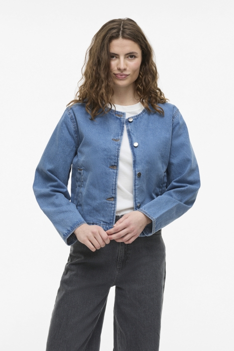 Vila vireba l/s o-neck denim jacket - no