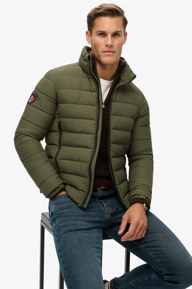 FUJI EMB PADDED JACKET M5011911A DUSTY OLIVE GREEN