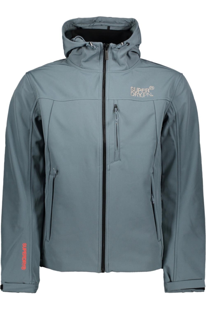 HOODED SOFT SHELL TREKKER JKT M5011926A STORMY WEATHER BLUE