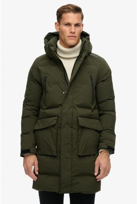 Superdry hooded longline puffer jacket