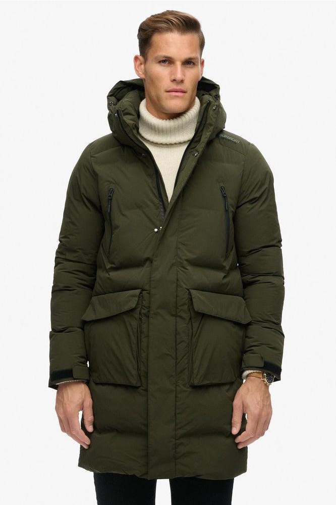 HOODED LONGLINE PUFFER JACKET M5011977A SURPLUS GOODS OLIVE GREEN