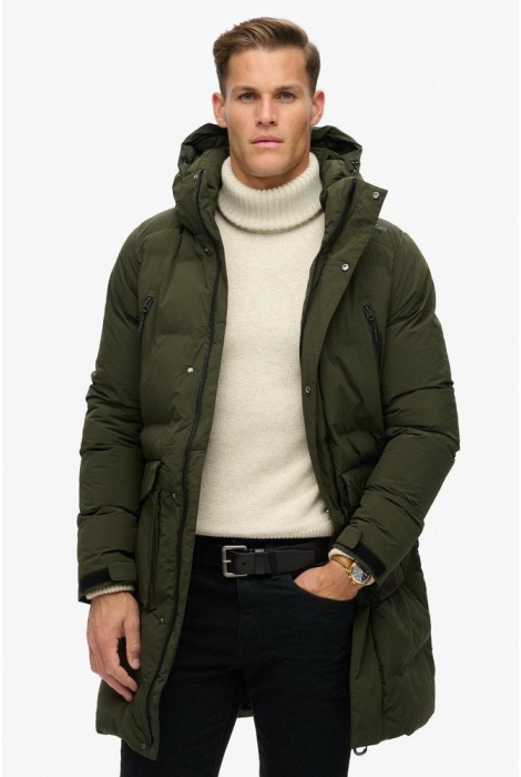 Superdry hooded longline puffer jacket