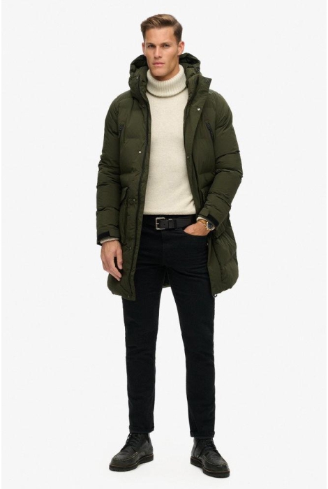 Superdry hooded longline puffer jacket