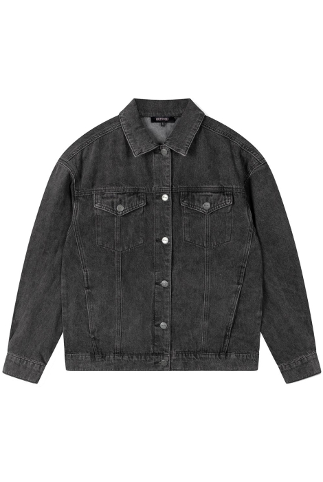 Refined Department ladies woven grey denim jacket