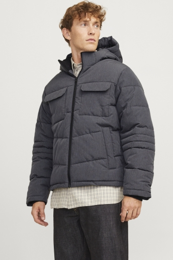 Jack & Jones Jas JJBUILD PUFFER JACKET 12256858 DARK GREY/MELANGE