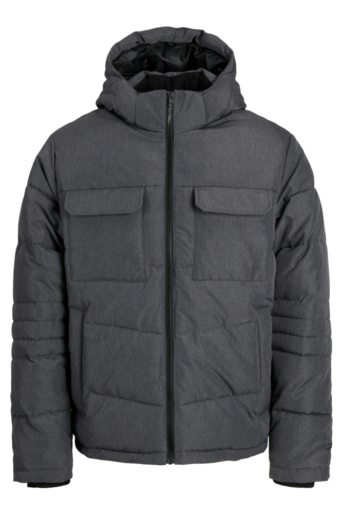 JJBUILD PUFFER JACKET 12256858 DARK GREY/MELANGE