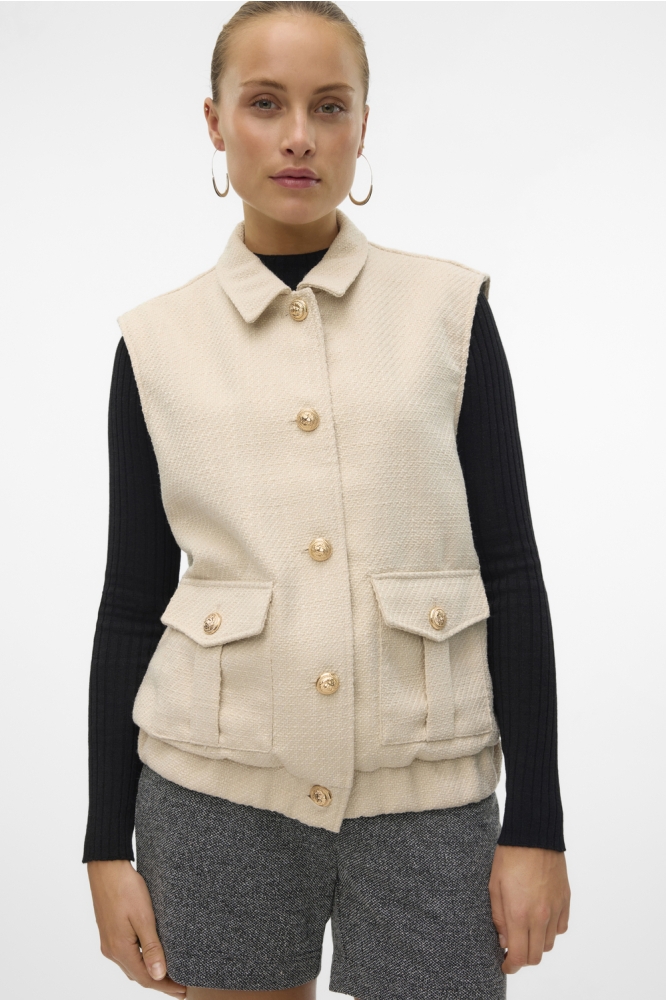 VMSUZI SHORT WAISTCOAT 10315527 OATMEAL