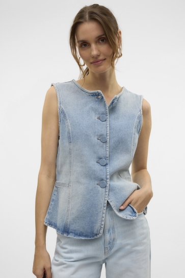 Vero Moda Vest VMSIOLA SL WAISTCOAT SI311 10326329 LIGHT BLUE DENIM