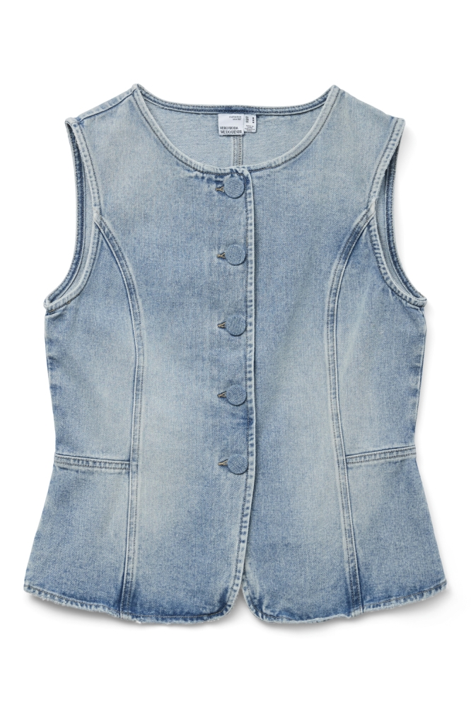 VMSIOLA SL WAISTCOAT SI311 10326329 LIGHT BLUE DENIM