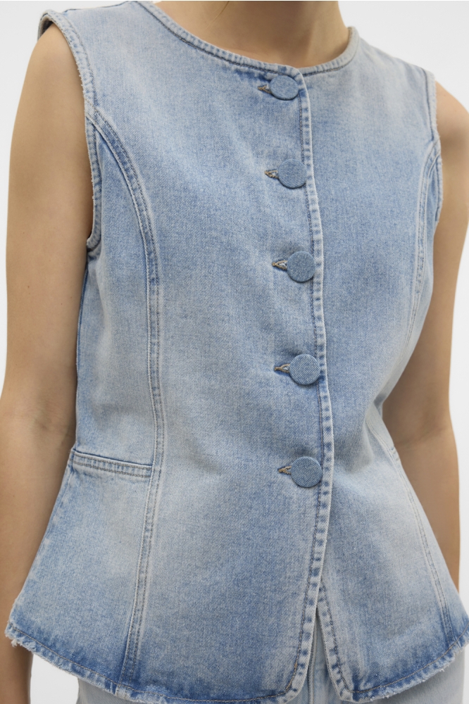 VMSIOLA SL WAISTCOAT SI311 10326329 LIGHT BLUE DENIM