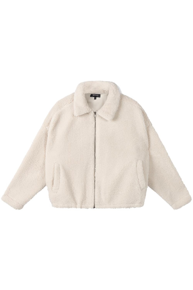 LADIES KNITTED TEDDY JACKET LUCY R2408466510 003 CREAMY WHITE