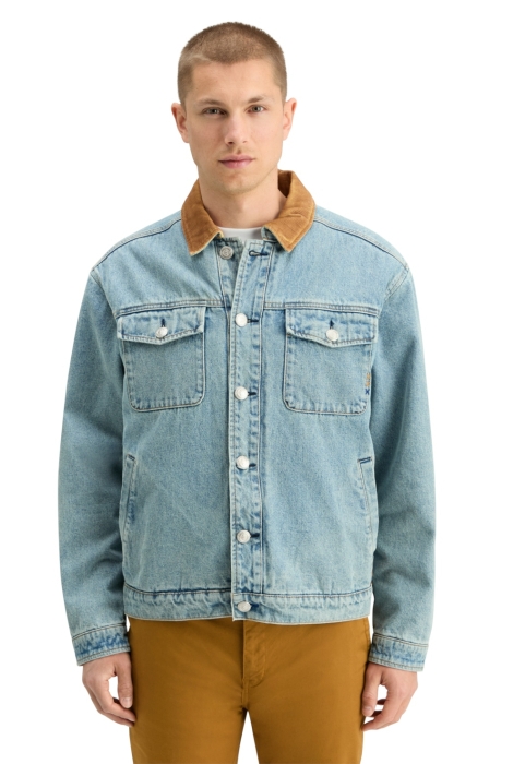 Scotch & Soda cord collar indigo teddy jacket