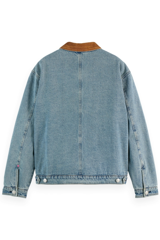 CORD COLLAR INDIGO TEDDY JACKET 178621 410