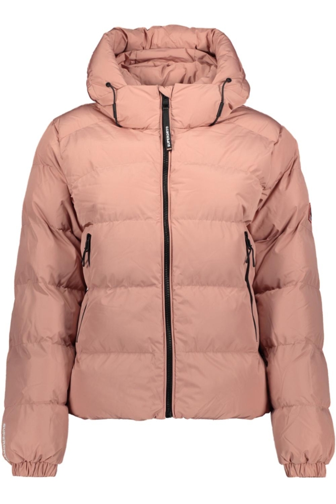 HOODED SPORTS PUFFER JACKET W5011721A ASH ROSE