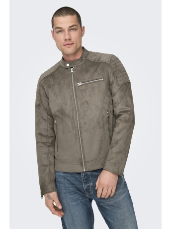 Only & Sons Jas ONSGUS FAUX SUEDE RACER JACKET OTW 22029650 Falcon