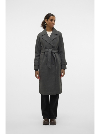 Vero Moda Jas VMFORTUNEVEGA LONG TRENCHCOAT GA NO 10289870 Dark Grey Melange