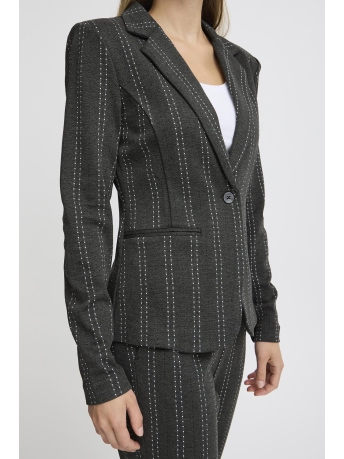 Ichi Blazer IHRUTI BL14 20121776 203764 DARK GREY MELANGE STRIPE