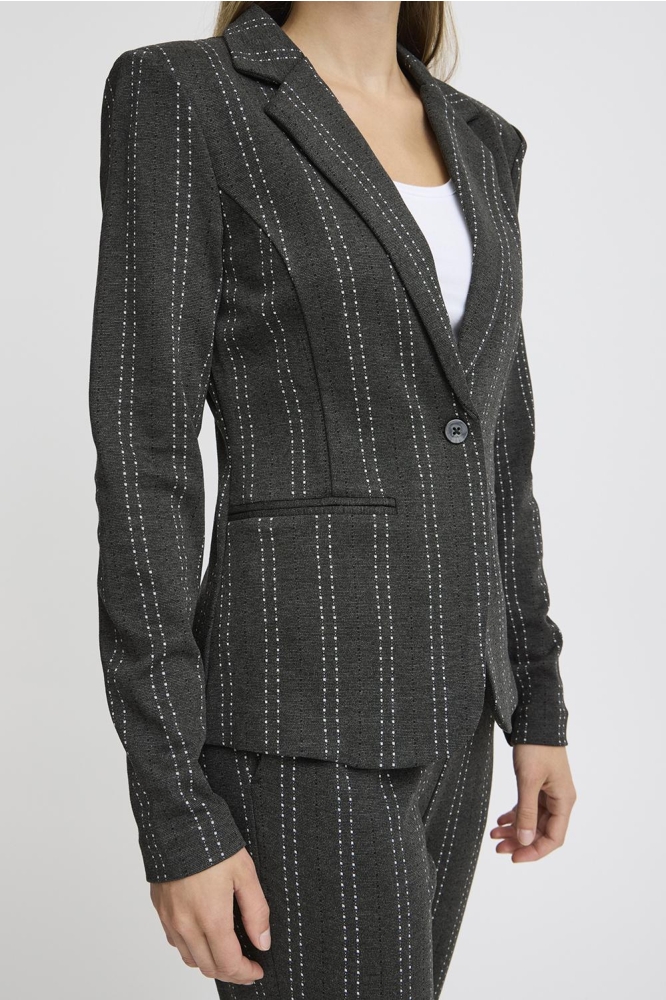 IHRUTI BL14 20121776 203764 DARK GREY MELANGE STRIPE