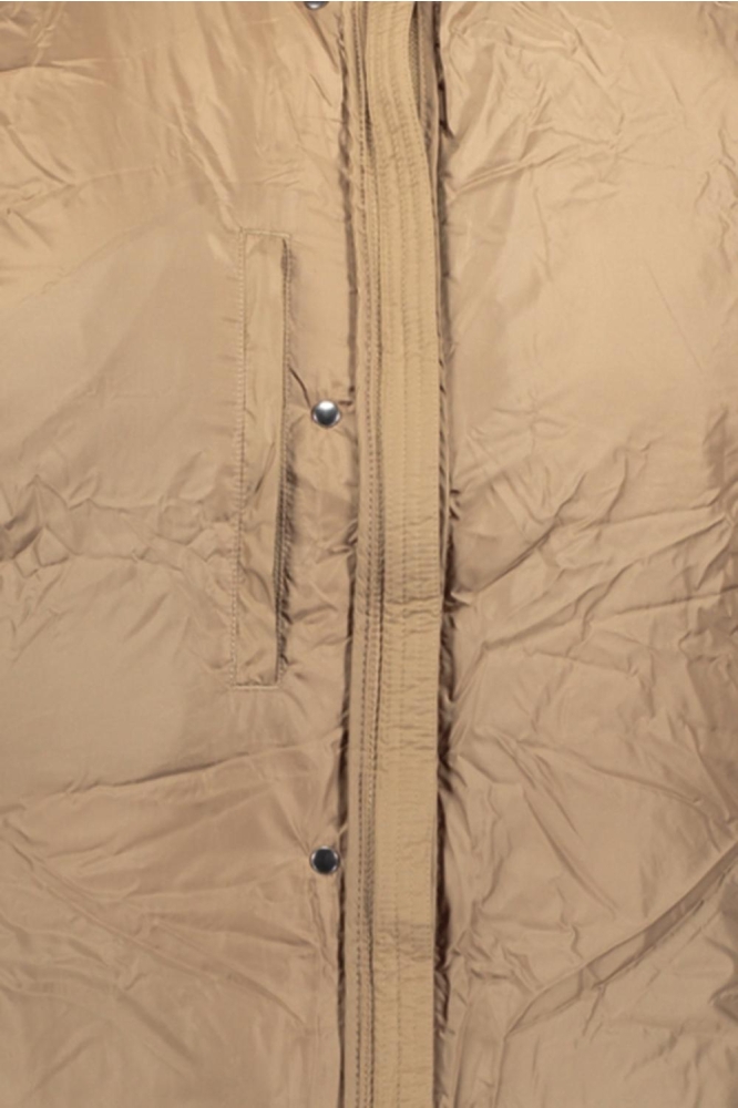 LONGLINE HOODED PUFFER JACKET W5011801A FOSSIL BROWN