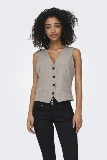 Only Vest ONLLINDA S/L MEL FITTED VEST TLR NO 15336753 FUNGI