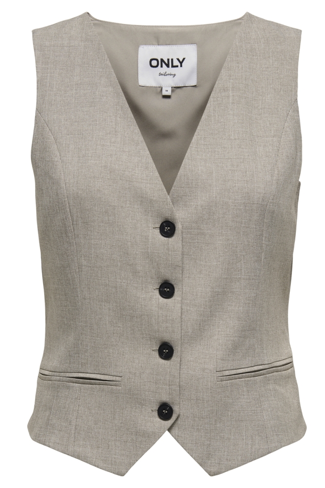 ONLLINDA S/L MEL FITTED VEST TLR NO 15336753 FUNGI