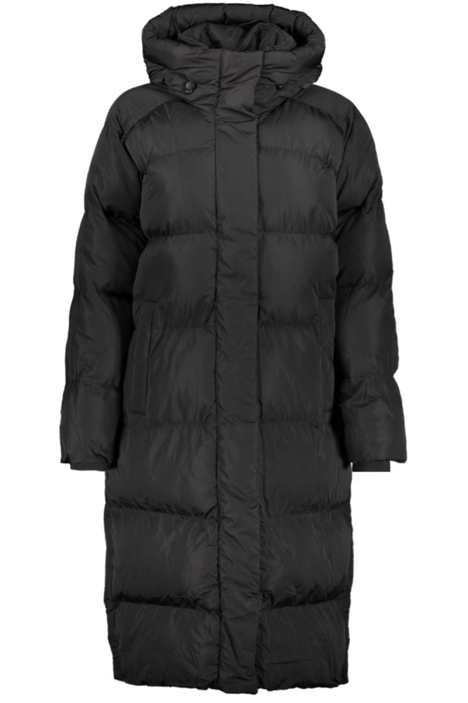 LONGLINE HOODED PUFFER JACKET W5011801A BLACK