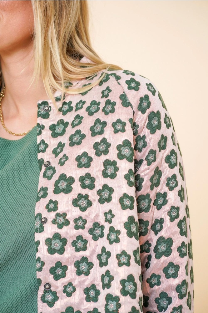 JASJE MET BLOEMENPRINT 45983 20 000530 GREEN/ROSE