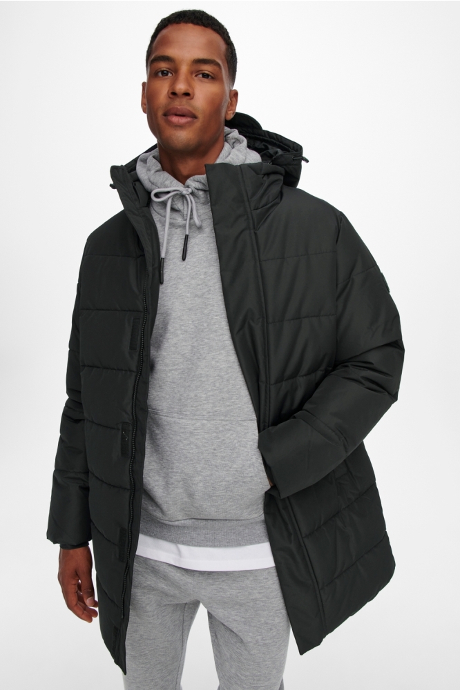 ONSCARL LIFE LONG QUILTED COAT OTW 22020156 Black