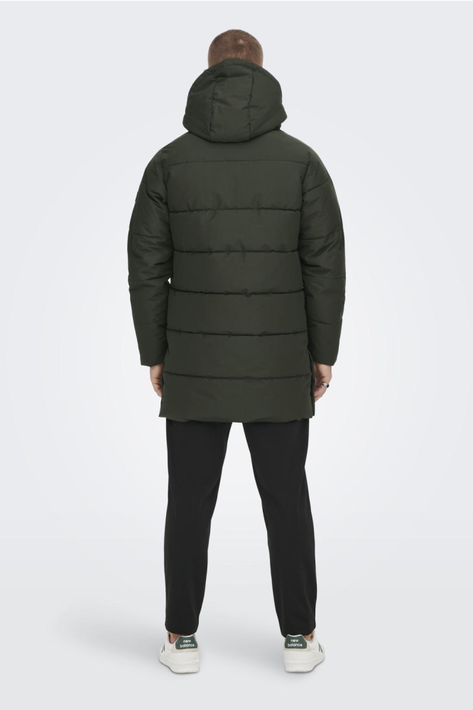 ONSCARL LIFE LONG QUILTED COAT OTW 22020156 PEAT