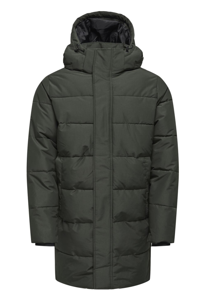 ONSCARL LIFE LONG QUILTED COAT OTW 22020156 PEAT