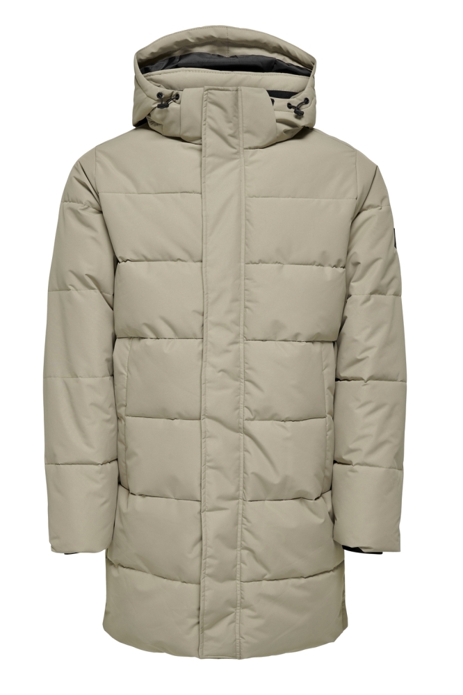 ONSCARL LIFE LONG QUILTED COAT OTW 22020156 Desert Taupe