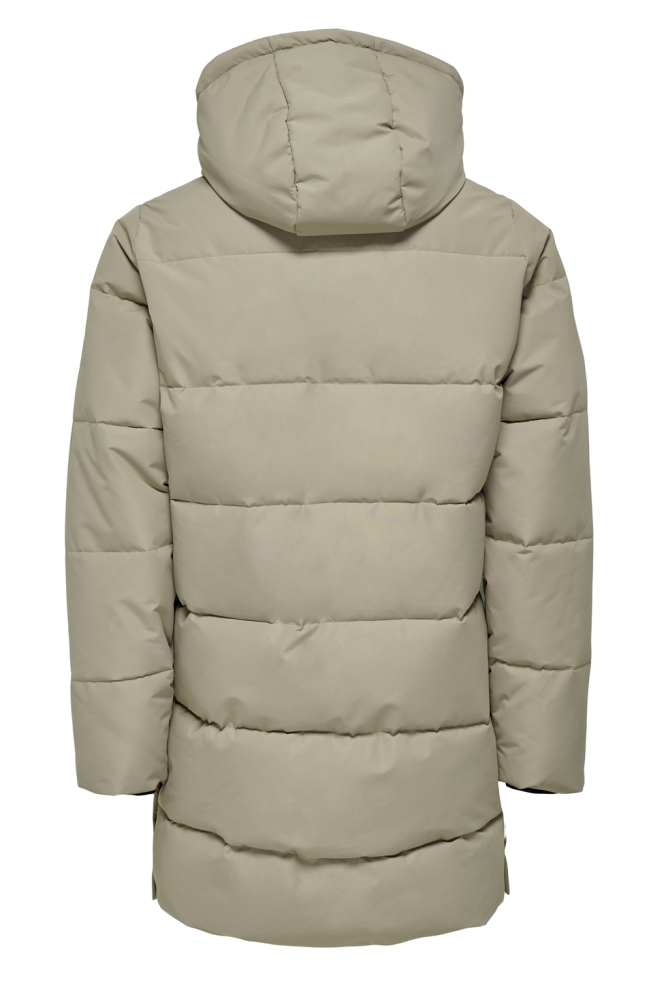 ONSCARL LIFE LONG QUILTED COAT OTW 22020156 Desert Taupe