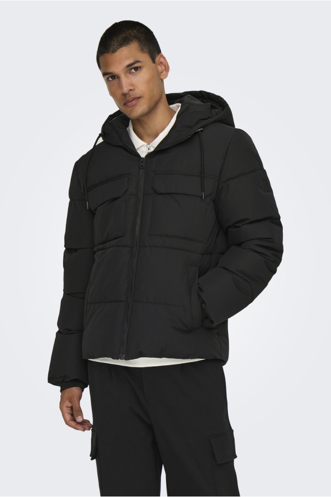 ONSELIJAH PCKT. HOOD JACKET NOOS 22029661 BLACK