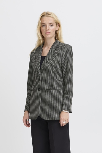 Ichi Blazer IHKATE HOUNDSTOOTH OVERSIZE BL2 20122244 203946 BLACK/GREY HOUNDSTOOTH