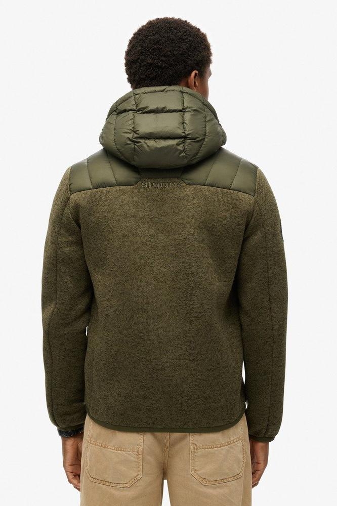 HOODED KNIT STORM HYBRID JKT M5012042A KHAKI GREEN MARL