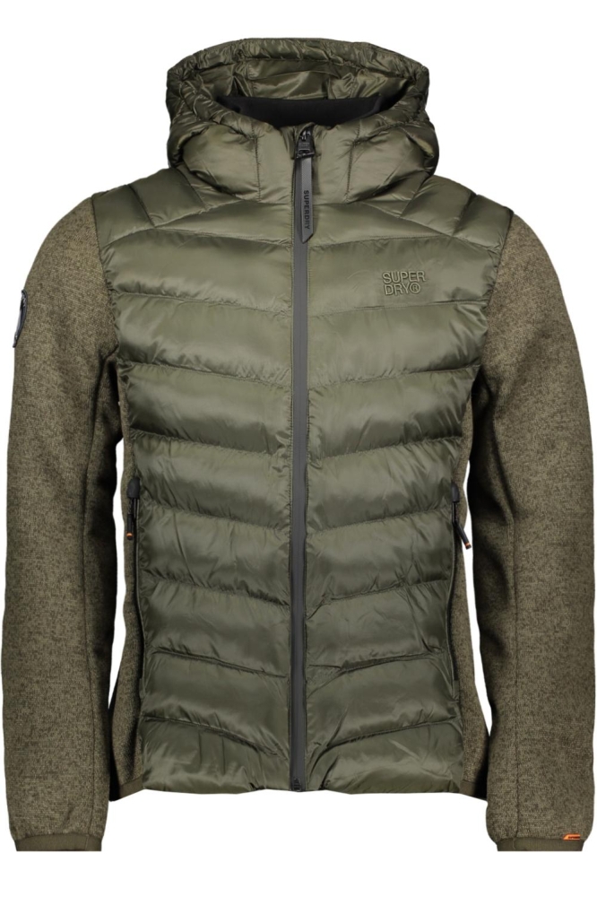 HOODED KNIT STORM HYBRID JKT M5012042A KHAKI GREEN MARL