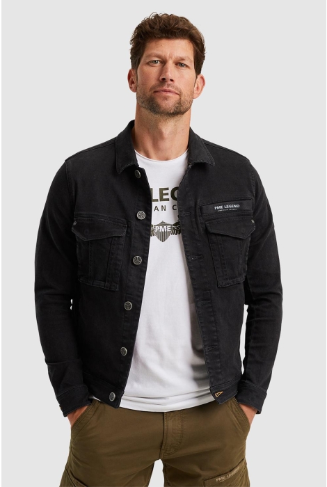 PME legend denim jacket washed black denim