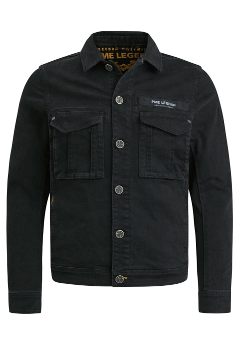 PME legend denim jacket washed black denim