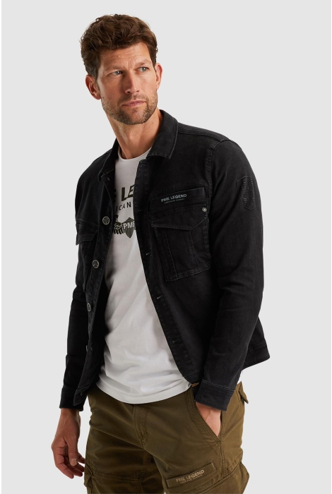 PME legend denim jacket washed black denim