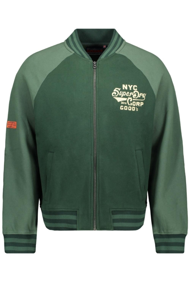 COLLEGE GRAPHIC JERSEY BOMBER M2013778A FOREST GREEN