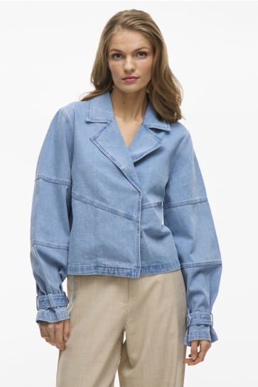 Vila Jas VIVIKEA DENIM TRENCHCOAT JACKET 14105832 LIGHT BLUE DENIM