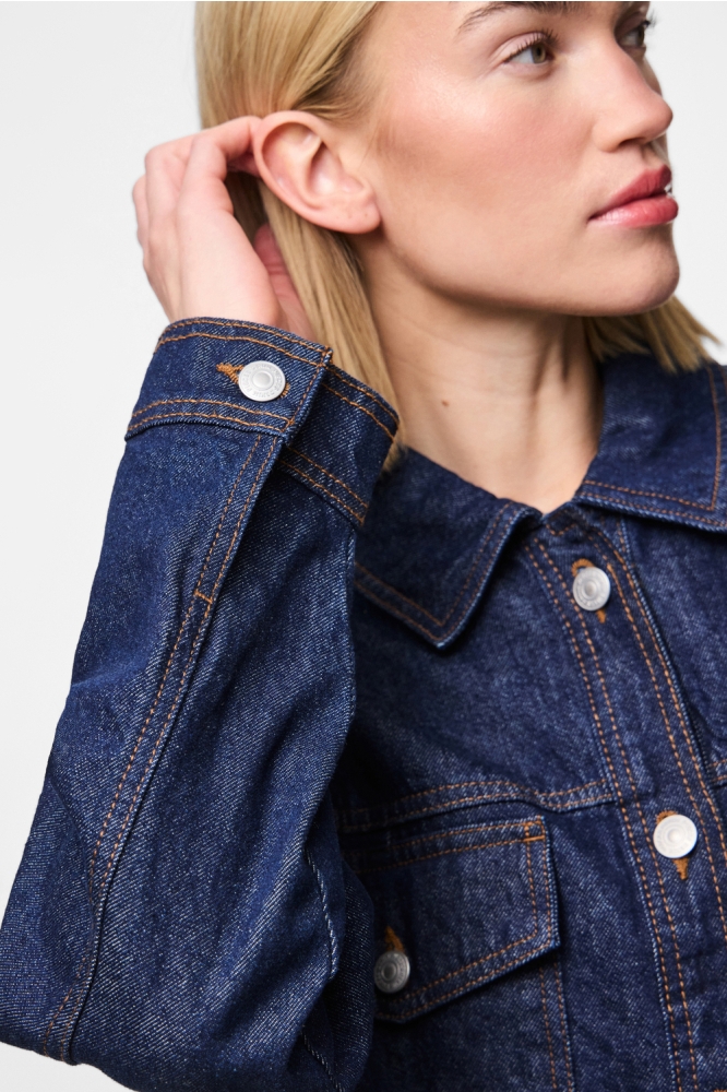 PCELMA DENIM JACKET NOOS BC 17154493 DARK BLEU